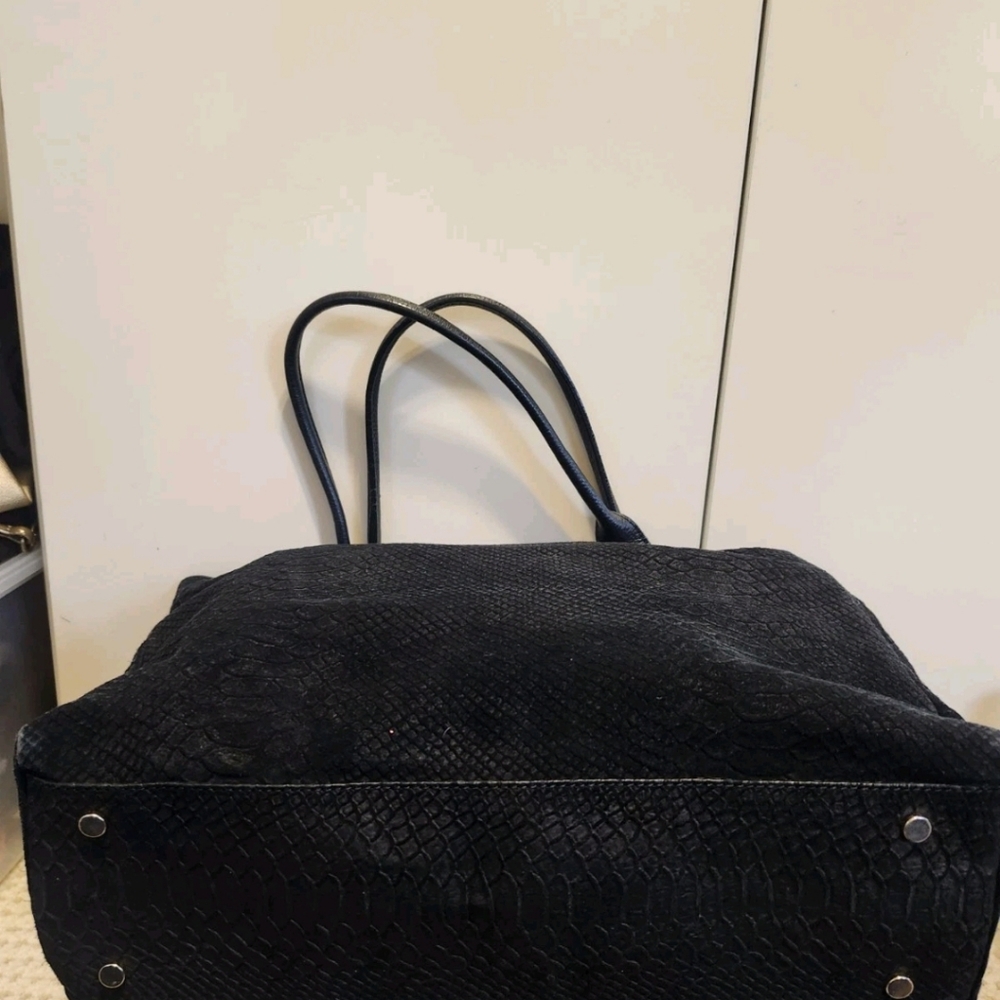 J. McLaughlin Black Python Print Embossed Leather… - image 12